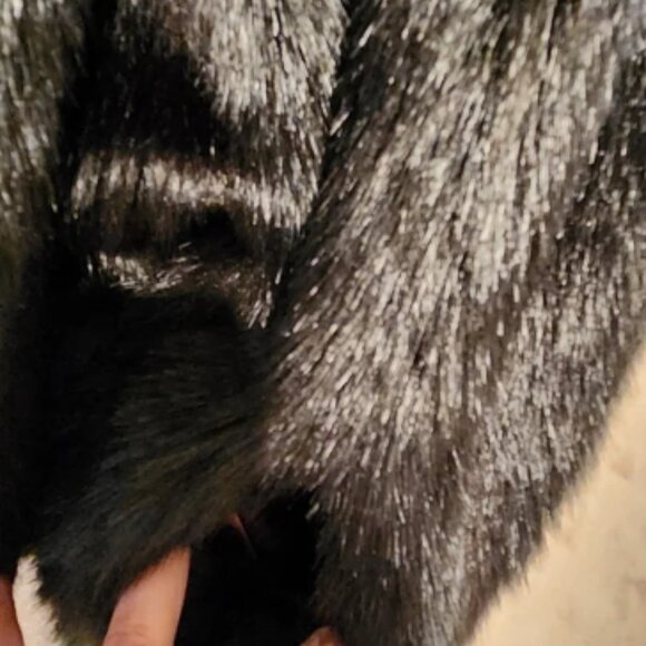 American Signature vintage black faux fur coat size 14 - Picture 3 of 8